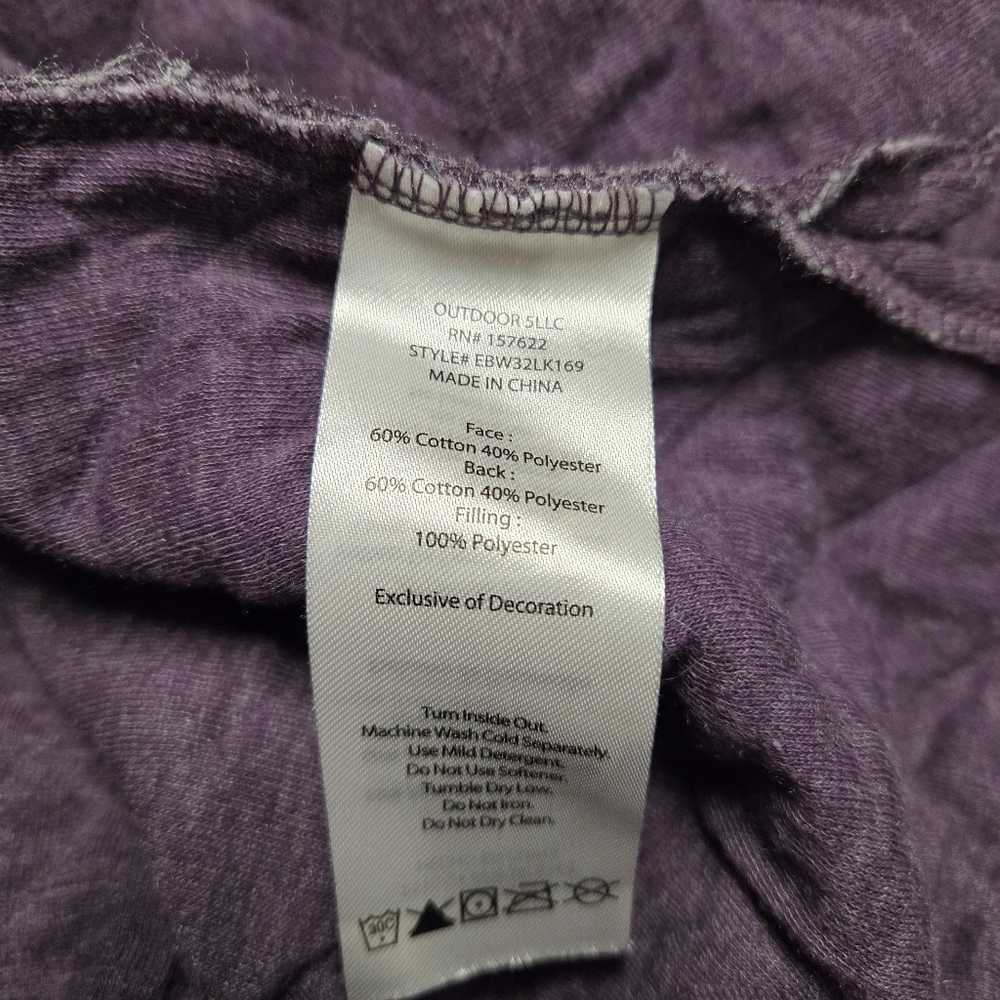 Eddie Bauer Purple Quilted Zip-Up Sweatshirt - Picture 7 of 7